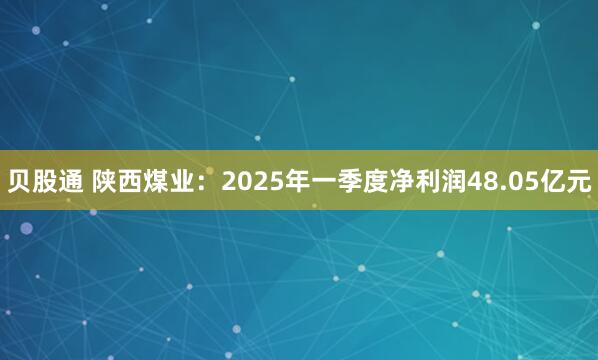 贝股通 陕西煤业：2025年一季度净利润48.05亿元